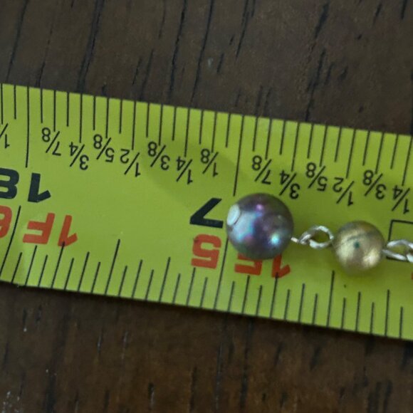 Vintage Multi-Strand Necklace Iridescent Gold Tone Pearlescent Beads Pro Formal - Picture 13 of 13